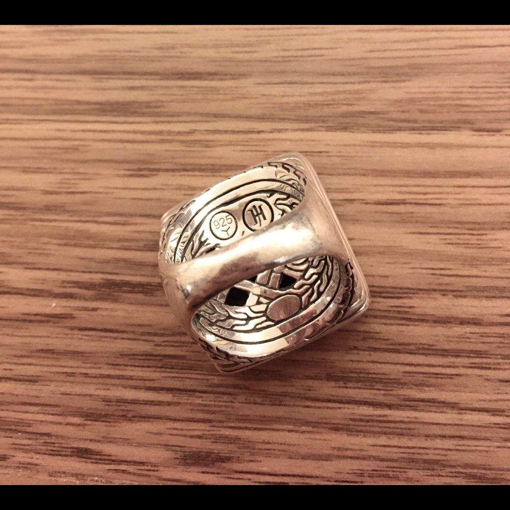 John Hardy Silver Woven Square Dome Ring - Picture 3 of 4